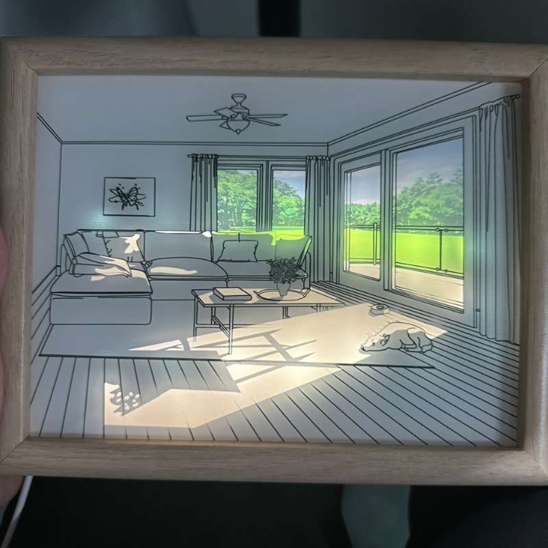 Three-Color Lighting Bedroom Bedside LED Luminous Decorative Painting, Size: Small(Beach)