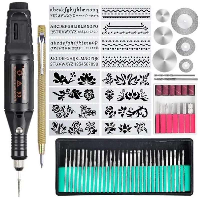 70pcs/set Mini Electric Speed Adjustable Engraving Pen Micro Electric Drill(EU Plug)
