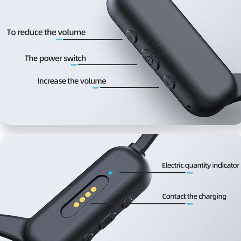 DG-X18 Bone Conduction Bluetooth Headphones Swimming IPX8 Waterproof Sports Headphones, Memory Capac