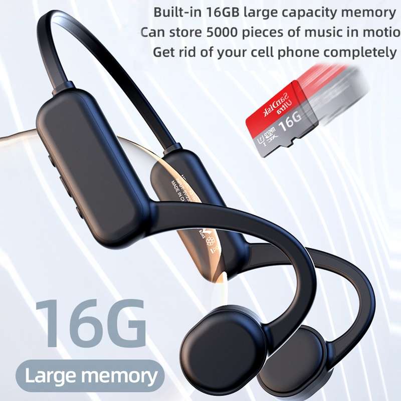 DG-X18 Bone Conduction Bluetooth Headphones Swimming IPX8 Waterproof Sports Headphones, Memory Capac