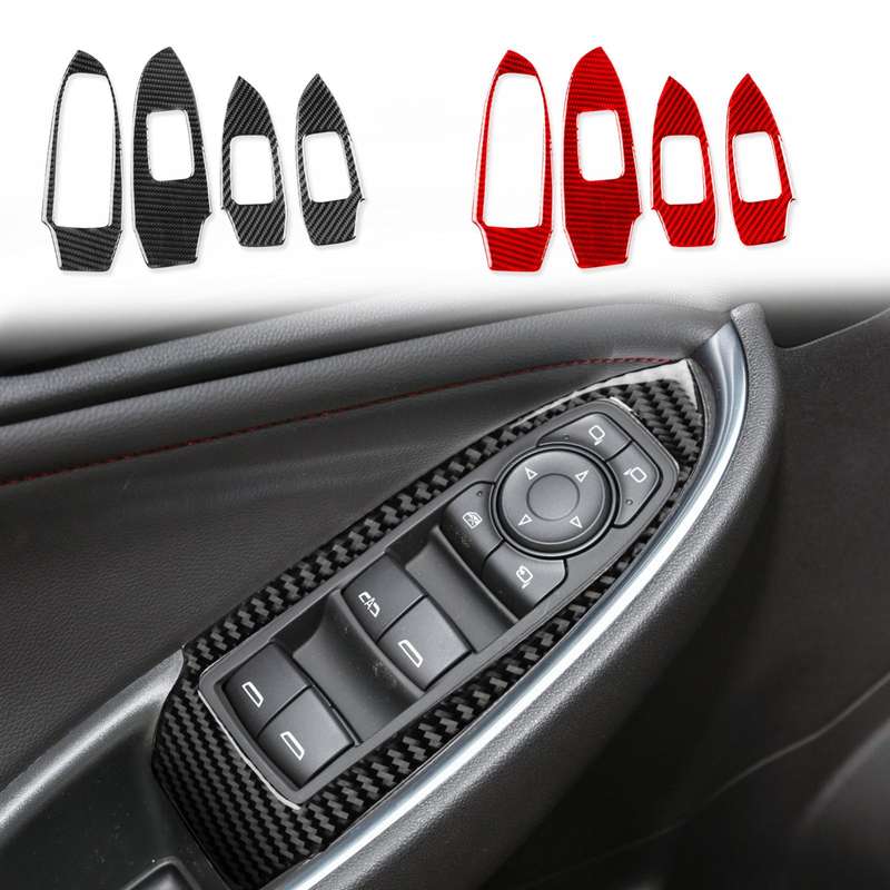For Chevrolet Malibu 2016-2024 4pcs /Set Left-hand Drive Lift Button Sticker(Red)