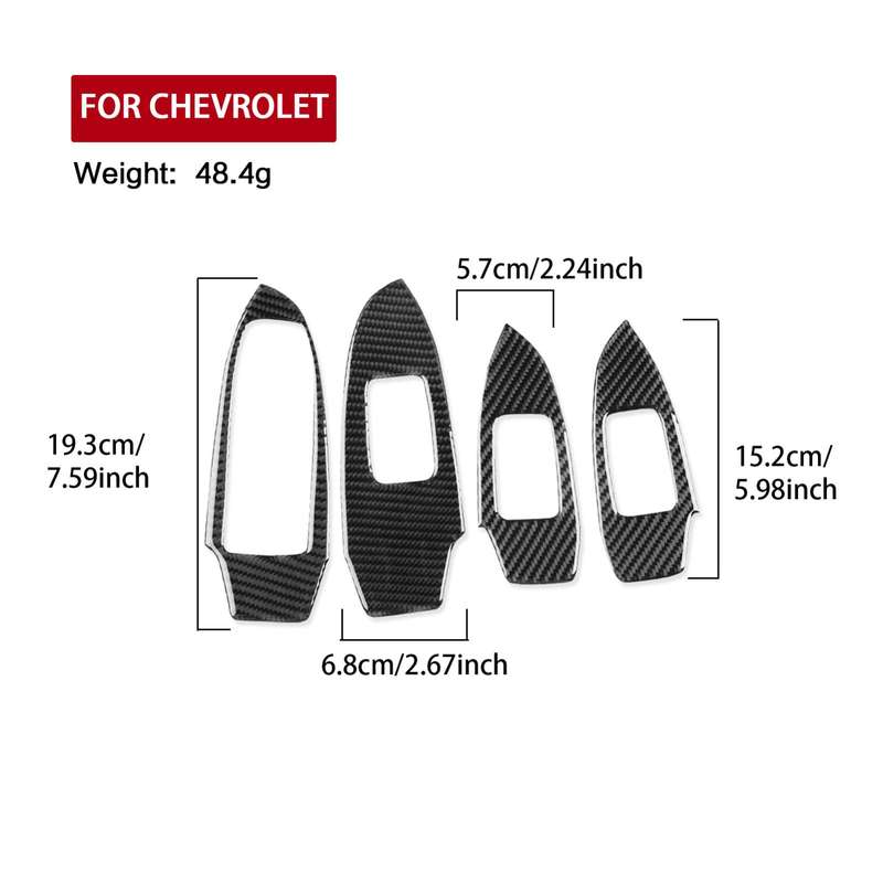 For Chevrolet Malibu 2016-2024 4pcs /Set Left-hand Drive Lift Button Sticker(Red)