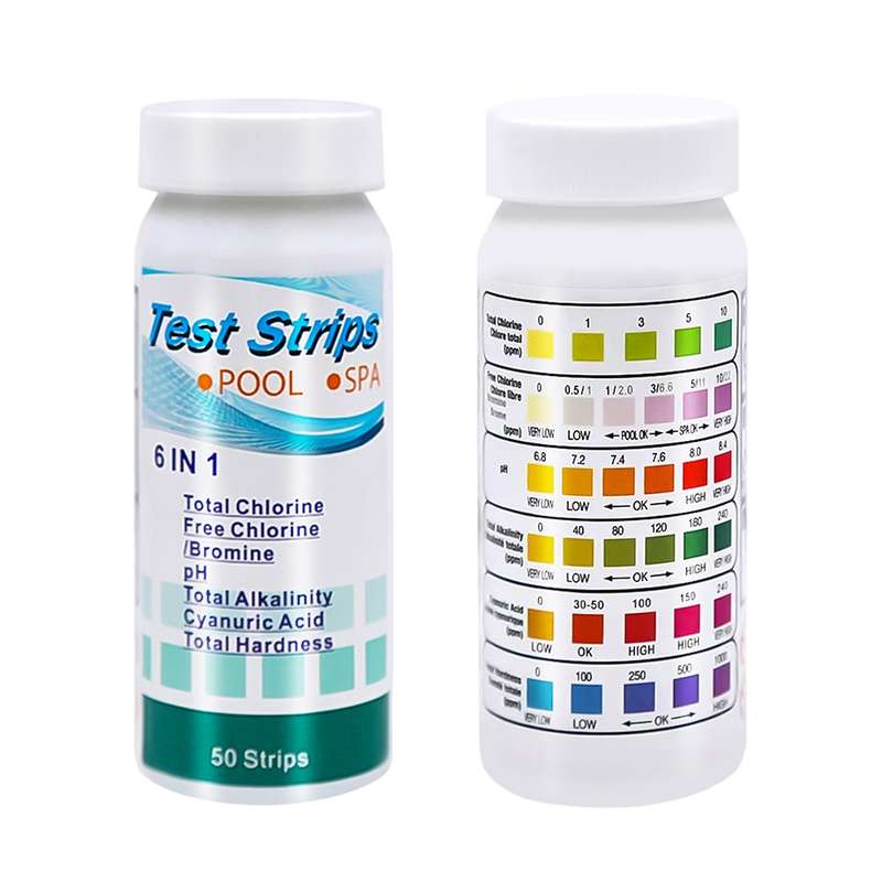 50pcs PH075 6 In 1 Residual Chlorine PH Water Quality Detector PH Test Paper