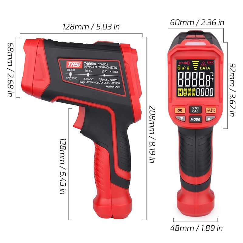 TASI TA603C -32-1680 degrees Celsius Color Screen Infrared Thermometer Industrial Electronic Thermom