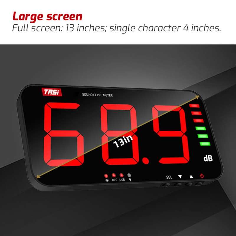 TASI TA654A Large Screen Wall-Mounted Noise Meter Decibel Detector