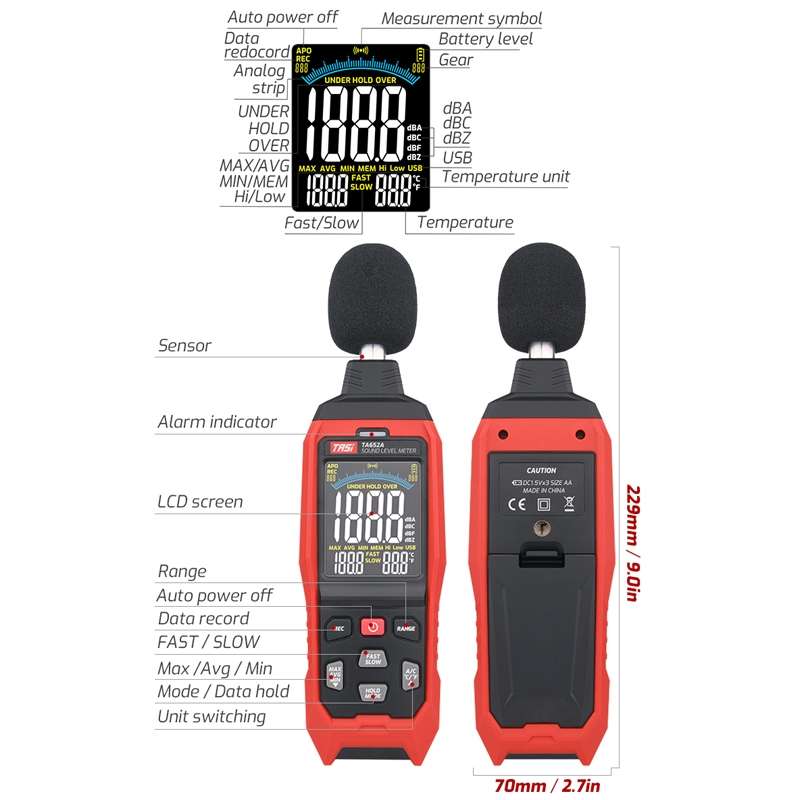 TASI TA652A Home Noise Tester Detection Volume Device