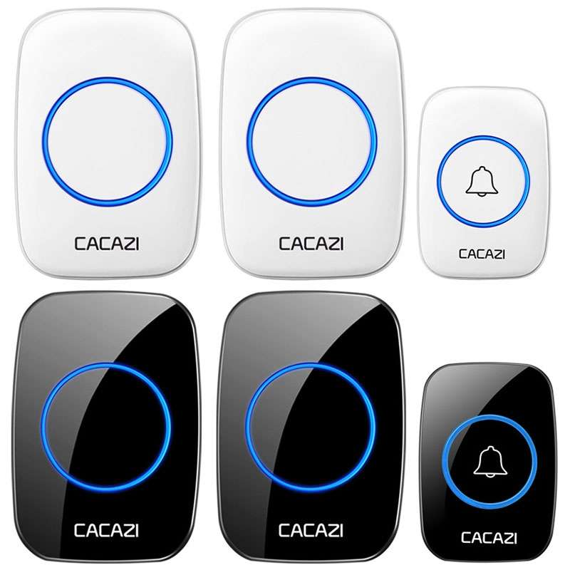CACAZI A10DC 1 To 2 Battery Type Home Smart Waterproof Electronic Wireless Doorbell(White)