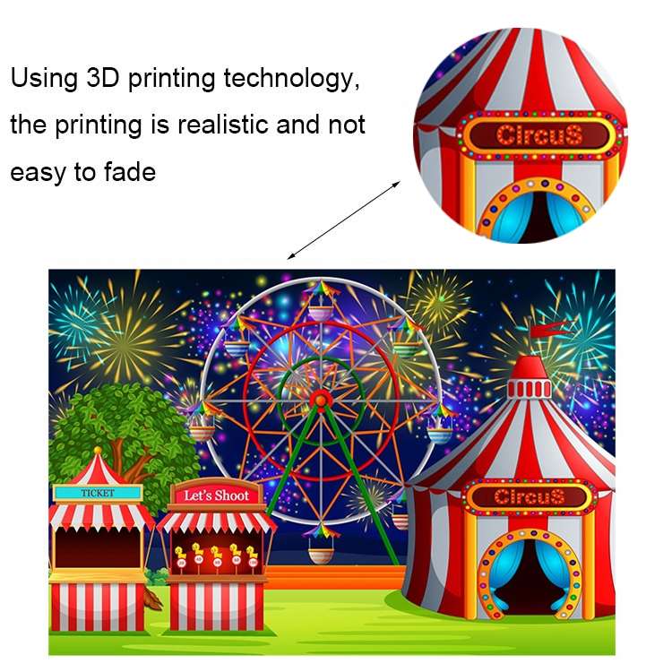 150 x 100cm Circus Amusement Park Ferris Wheel Photography Background Cloth(MDT03782)