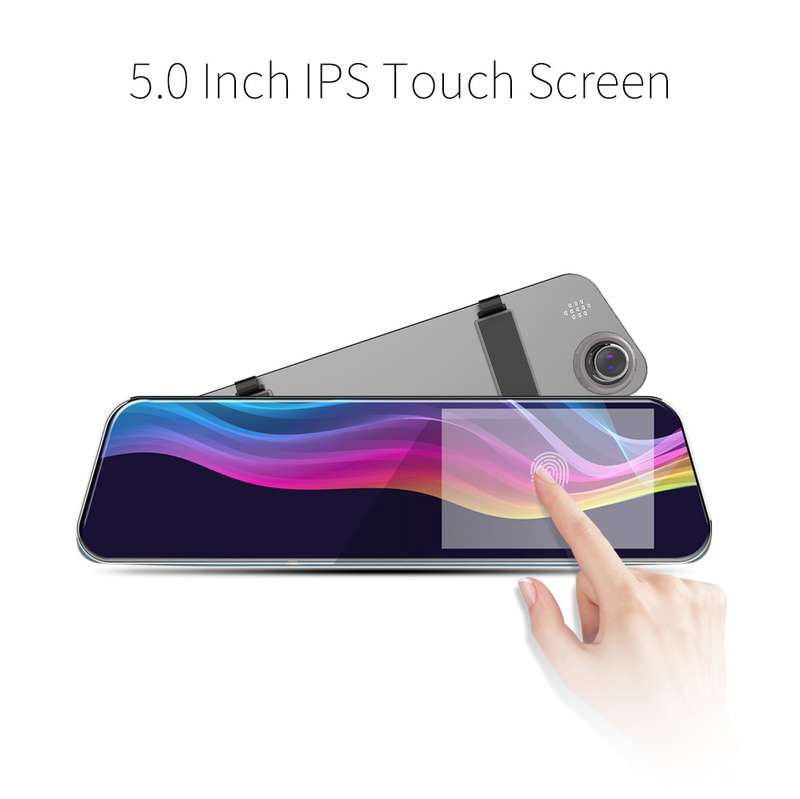 Anytek A6 5 inch HD Dual Record Lens Driving Recorder Car Rear View Mirror Image Car
