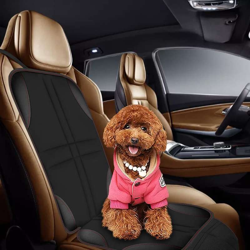 2pcs Child Car Seat Protector Non-Slip Base Material + Waterproof 600D Fabric(Black Line)