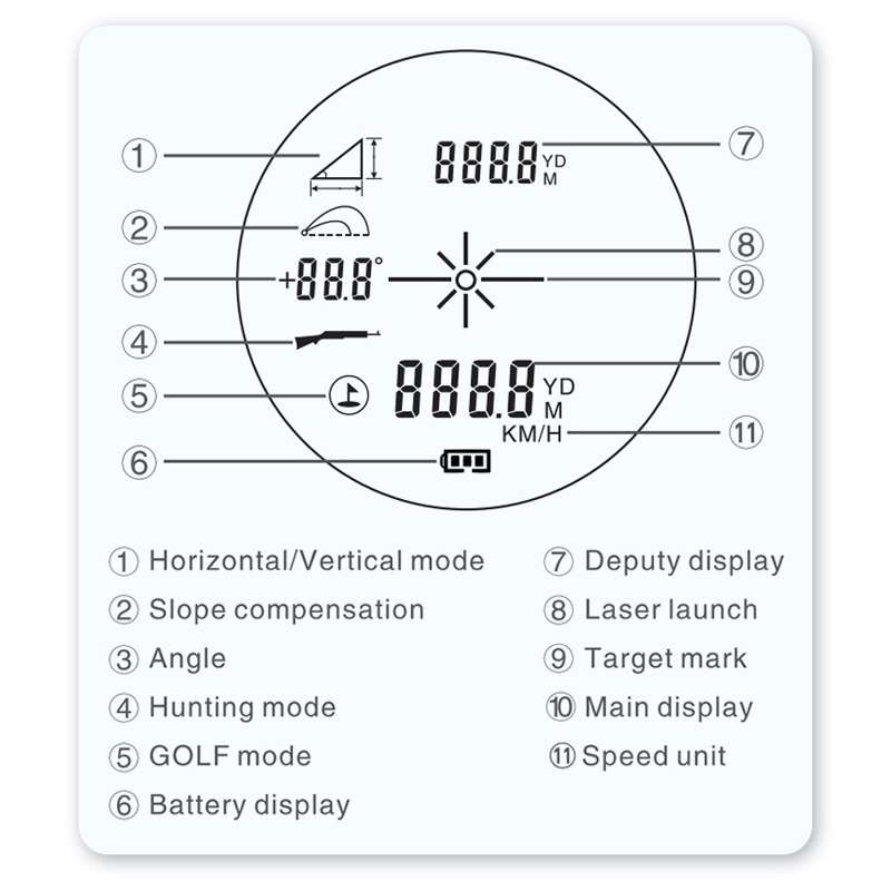 ARTBULL 1000m Golf Laser Rangefinder Telescope Altimeter Speedometer