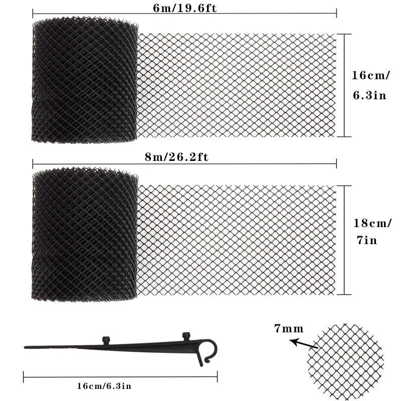 Plastic Gutter Guard Prevent Leaves or Debris From Clogging Downspouts and Drains, Width x Length: 1