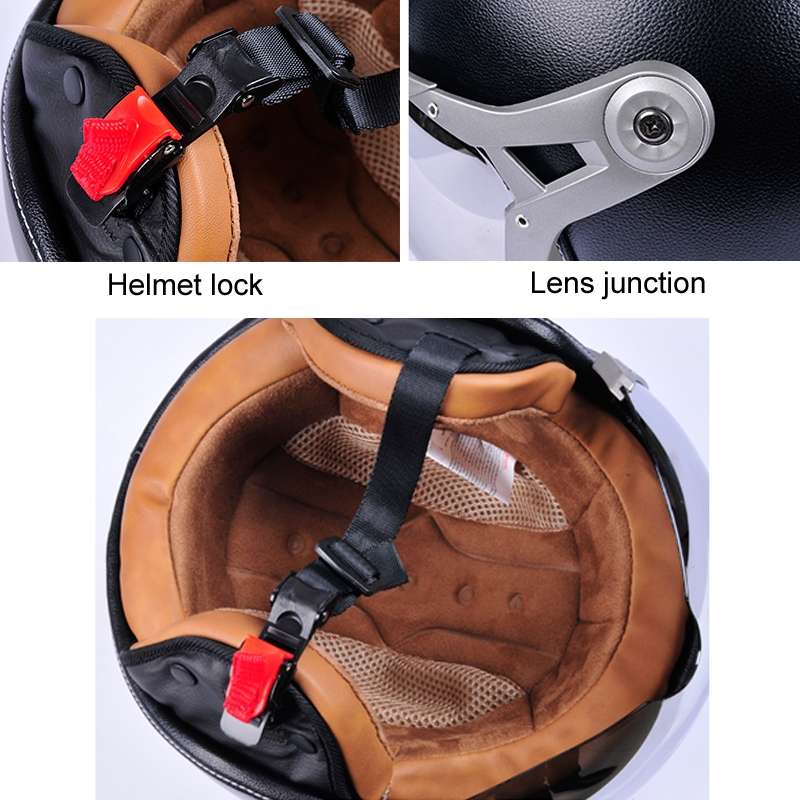 GXT Electric Vehicle Half Cover Helmet Four Seasons Retro Helmet, Size: M(Cold Gray)
