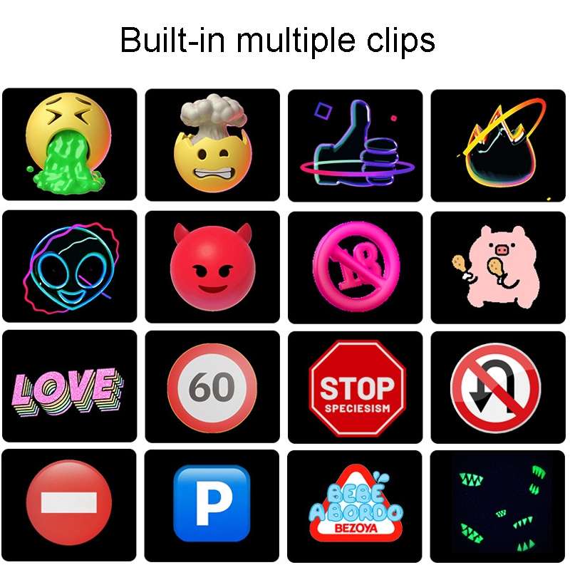 LED Dynamic Emoticon Car Bluetooth Display Screen 5V USB Interface