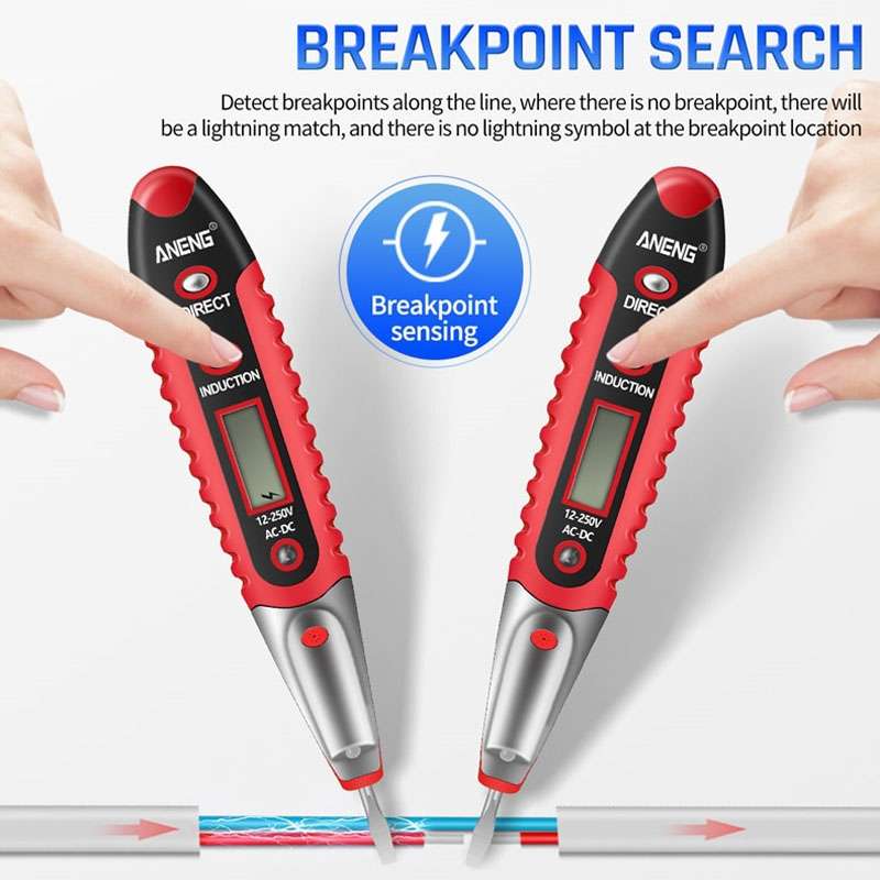 ANENG VD700 2pcs Sound and Light Alarm Non-contact Digital Display Sensor Multi-function Test Pen(Bl