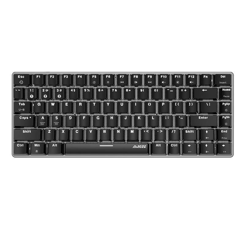 Ajazz AK33 82 Keys Bluetooth 5.0/Wired Dual Mode Red Shaft Mechanical Keyboard White Light (Black)