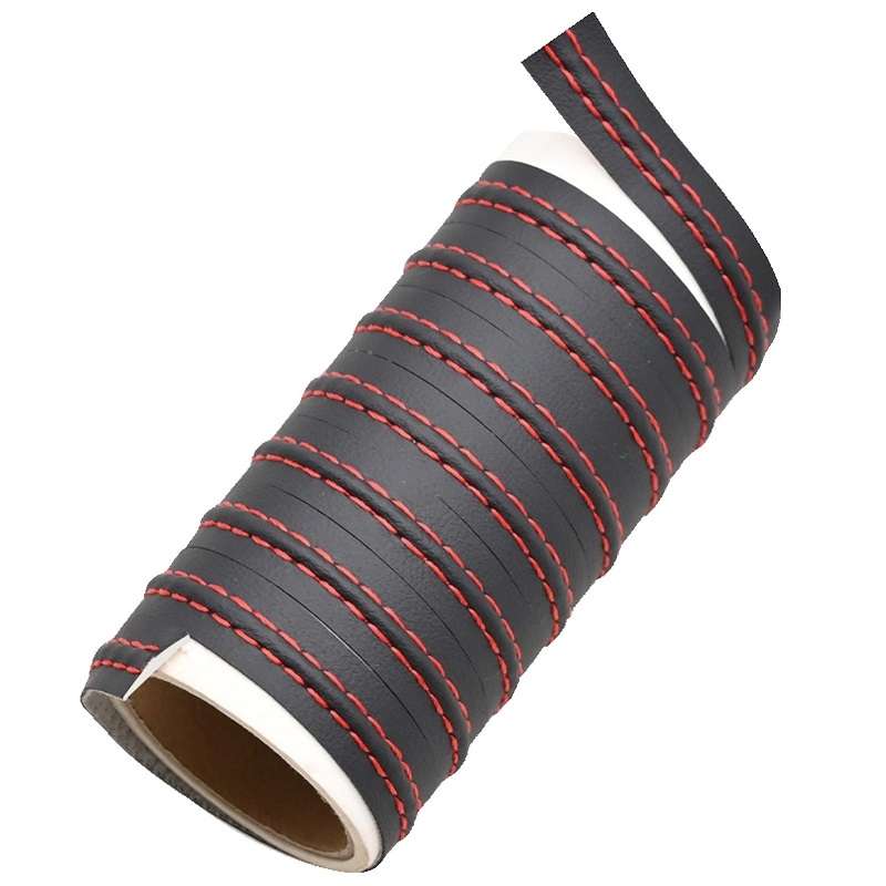 0.5m Car Center Console Interior Modification Leather Gap Strip(Black Red)