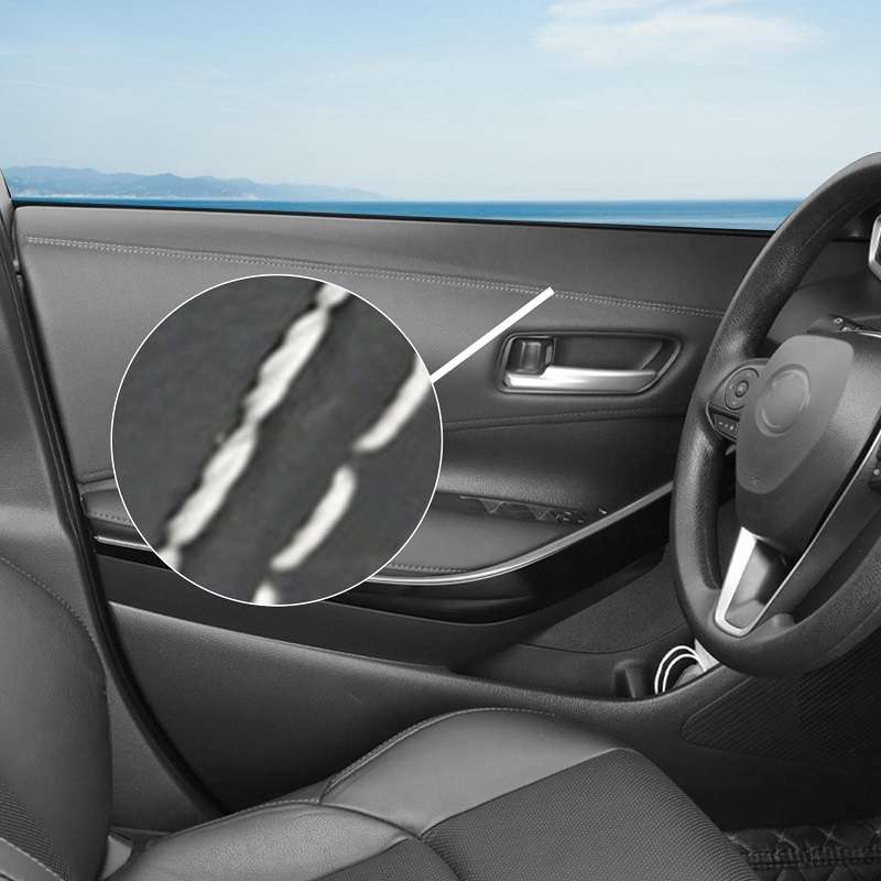 2m Car Center Console Interior Modification Leather Gap Strip(Black Beige)