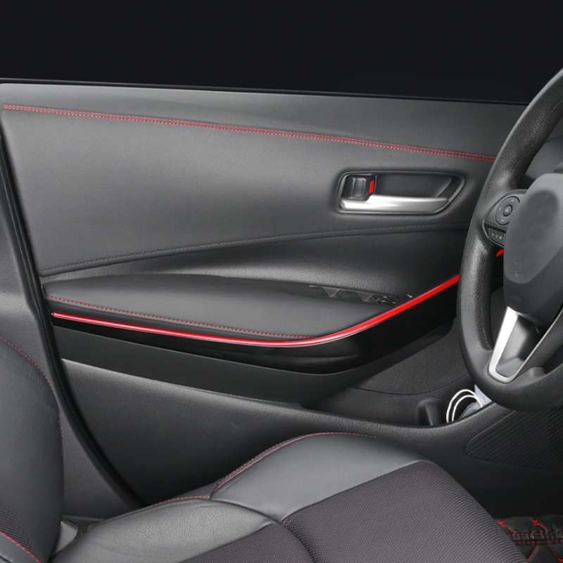 0.5m Car Center Console Interior Modification Leather Gap Strip(Black Blue)