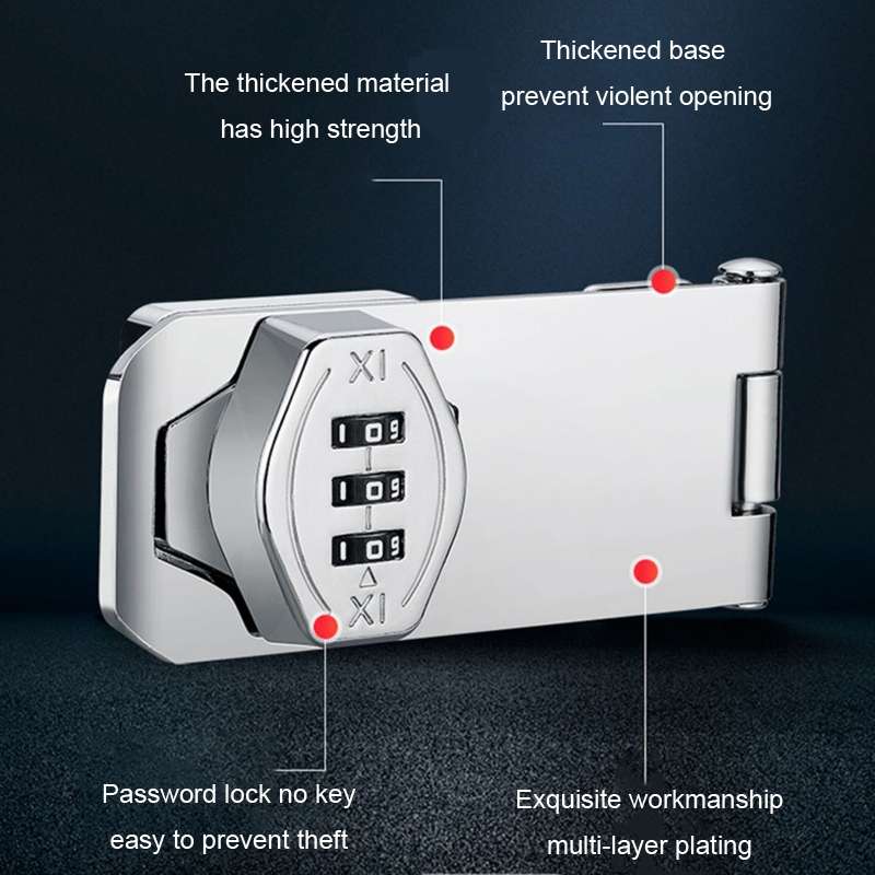 Screw Installation Cabinet Door Combination Lock Anti-Theft Drawer Lock, Style: Two Hole 3 inch Silv