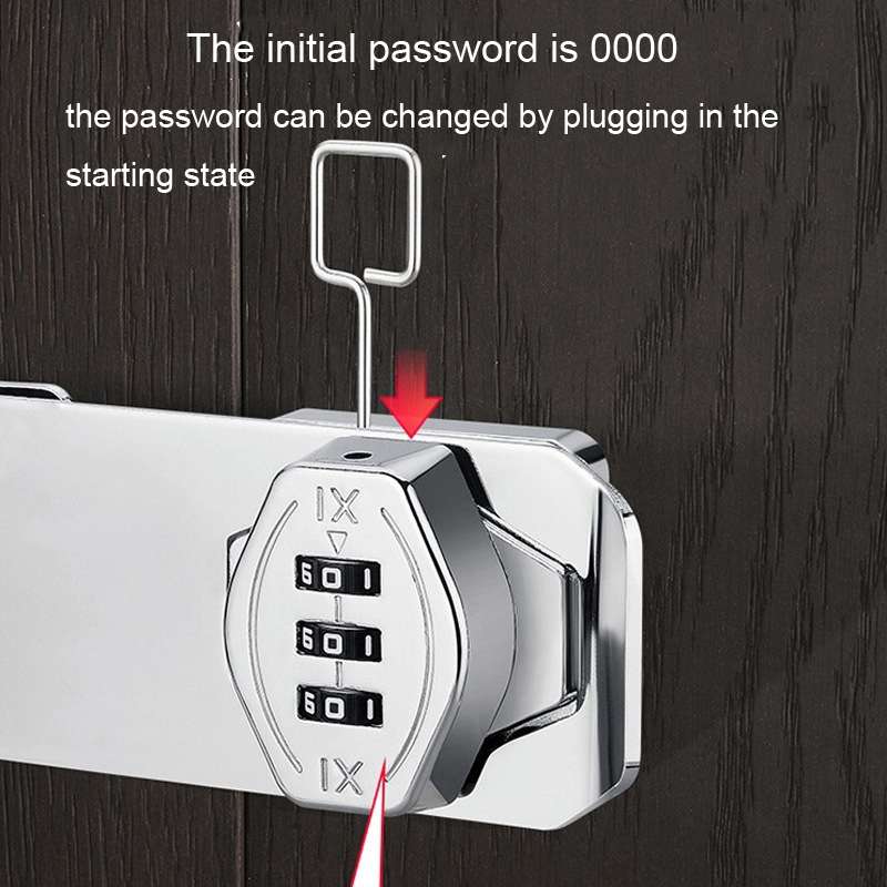 Screw Installation Cabinet Door Combination Lock Anti-Theft Drawer Lock, Style: Two Hole 3 inch Silv