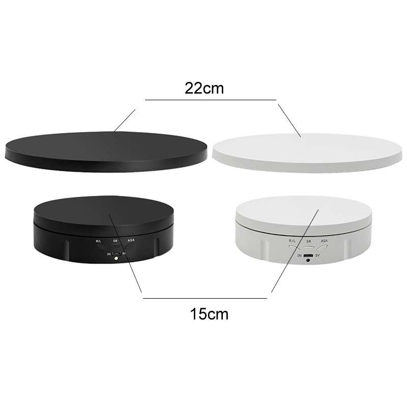 2 In 1 Plug In Turntable Rotary Jewelry Live Shooting Display Stand, Color: Black Button
