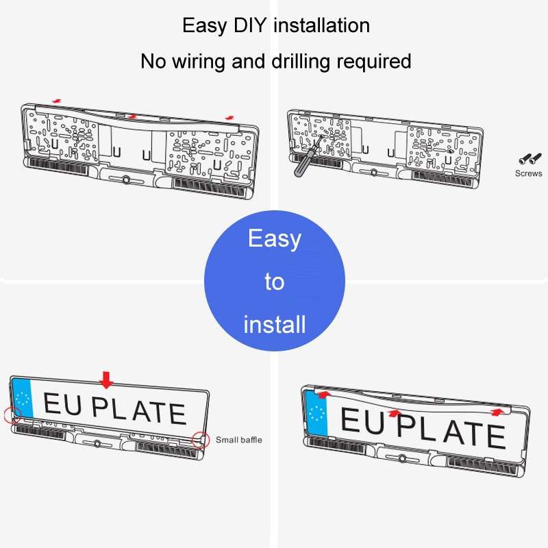 Solar Integrated License Plate Frame Vehicle Camera Wireless Reversing Display(RC03)