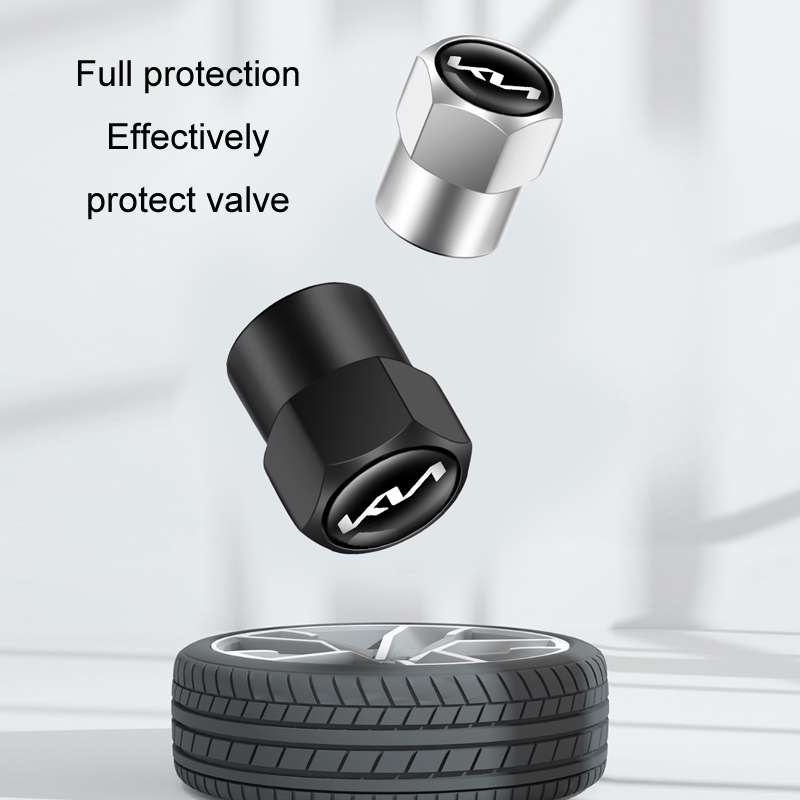 3sets/12pcs For KIA KN Car Tire Valve Core Decorative Metal Cap(Red)