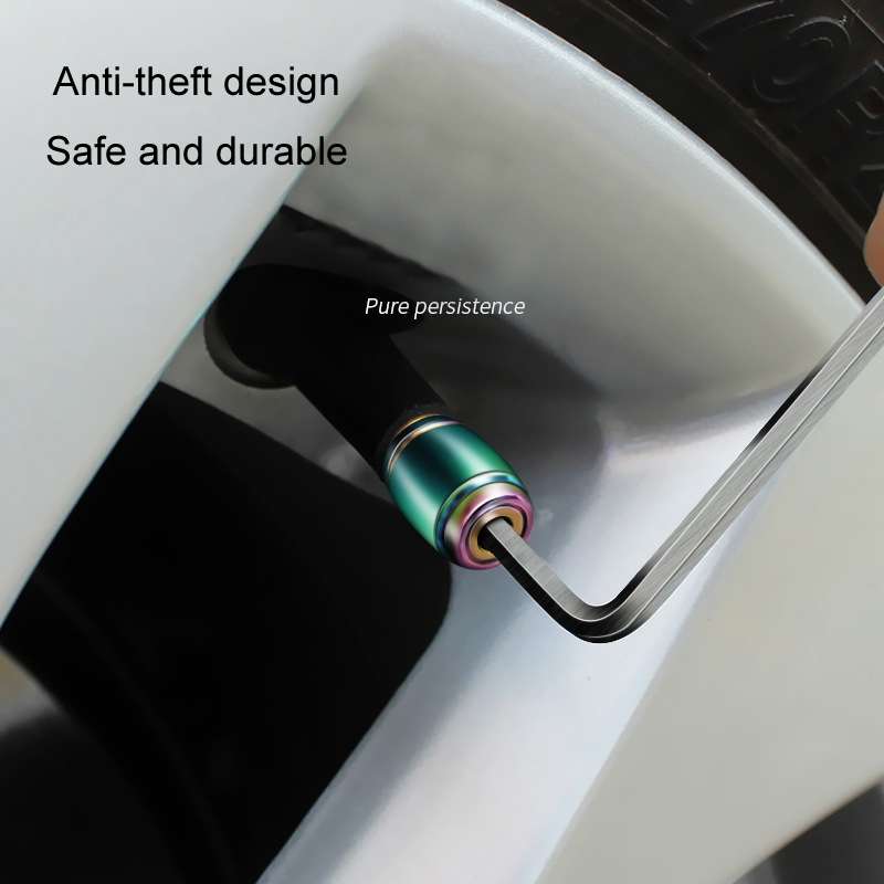 Automobile Valve Core Cap Tire Anti-deflation Valve Decoration(Silver)