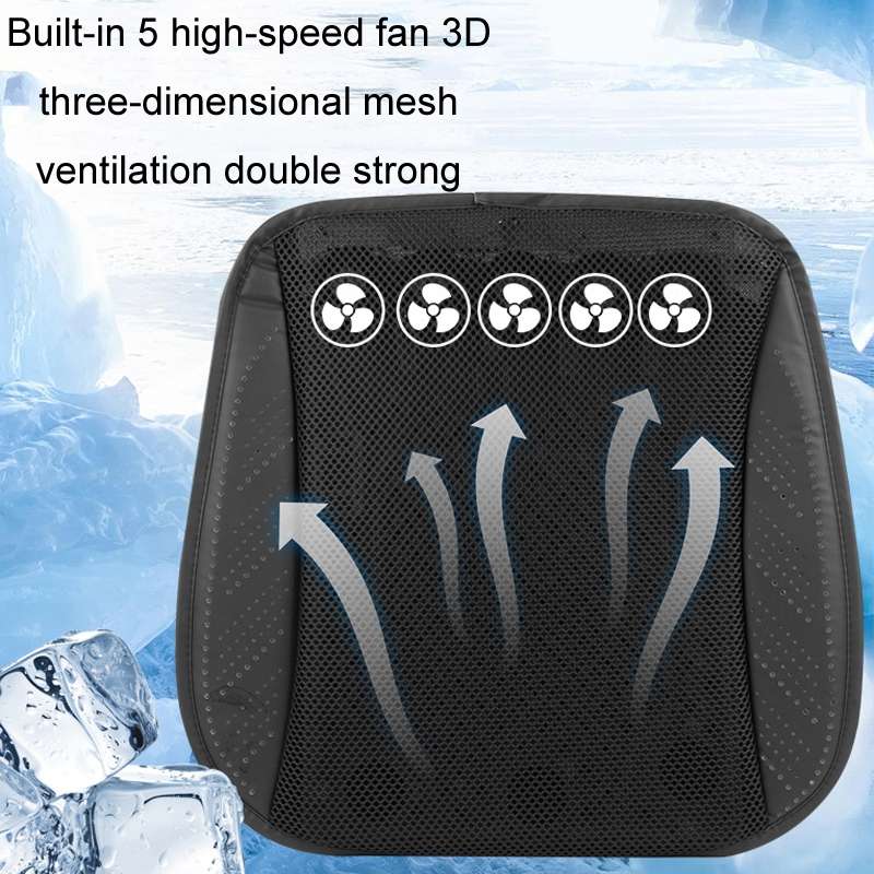 Multifunctional USB Fan Ventilation Heat Dissipation Car Seat Cushion(Blue)