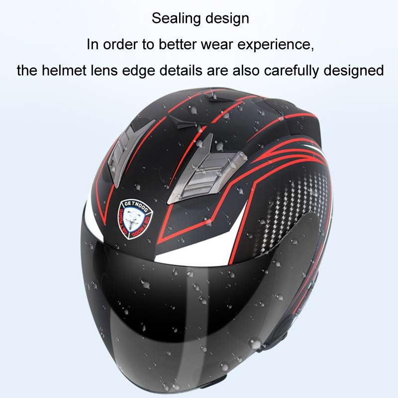 KUQIBAO Motorcycle Smart Bluetooth Sun Protection Double Lens Safety Helmet, Size: L(Matte Black+Gra