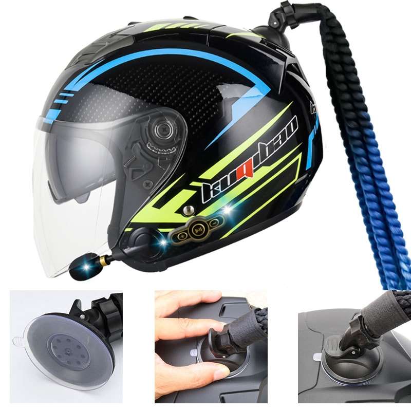 KUQIBAO Motorcycle Bluetooth Headset Double Lens Helmet With Braid, Size: L(White)