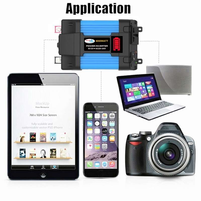 12V-110V 500W SOLIKE TECH Vehicle Inverter Sine Wave Convertor Auto Inverter
