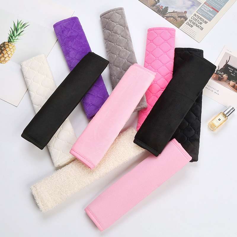 Car Seat Belt Protector Soft Extended Shoulder Pads, Color: Black Plush