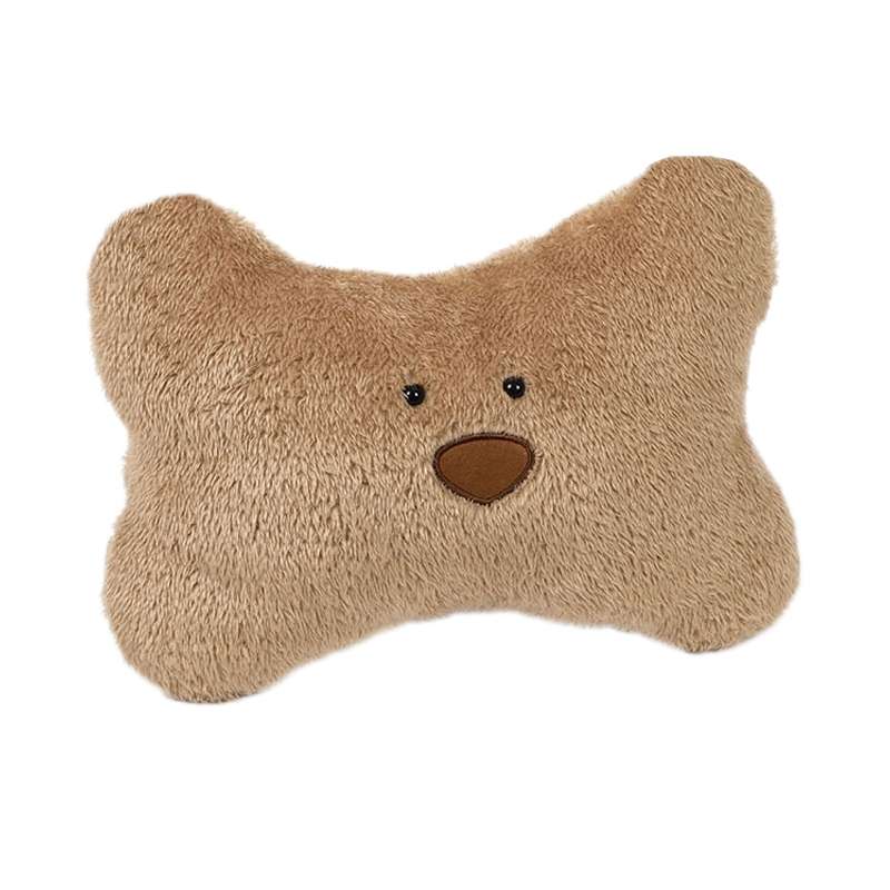 Car Cartoon Bear Plush Seat Upholstery Pillow, Color: Headrest Brown