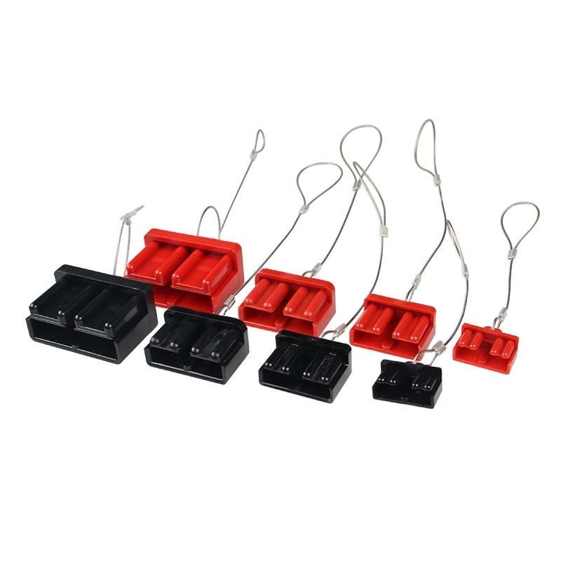 5pcs Anderson Plug Wire Rope Dust Cover Power Connector Insert, Color: 50A Black