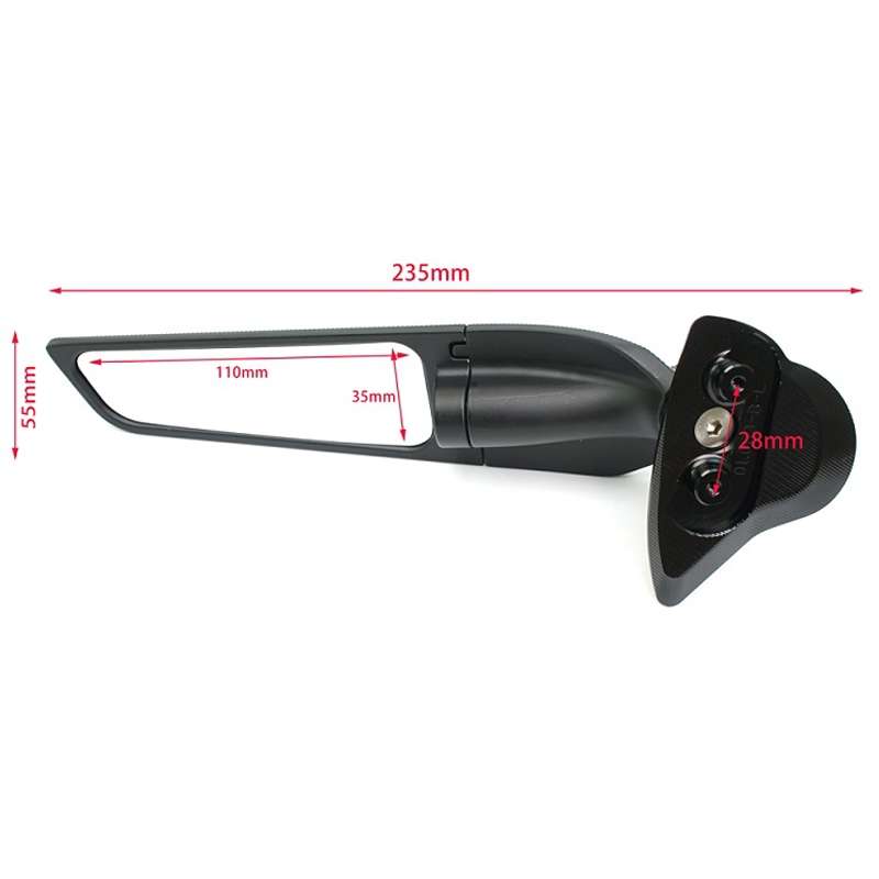 For YAMAHA YZF-R6/R7 Motorcycle Fixed Wing Reflector(Black)