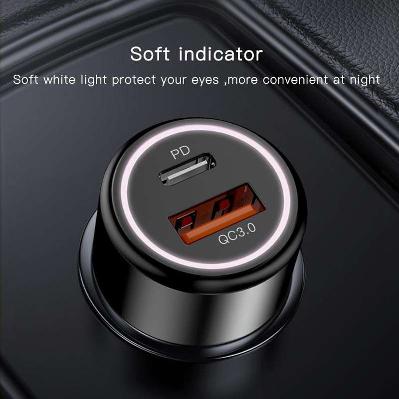 Yesido Y42 PD+QC3.0 Car Charger Cigarette Lighter 42W Fast Charger(Black)