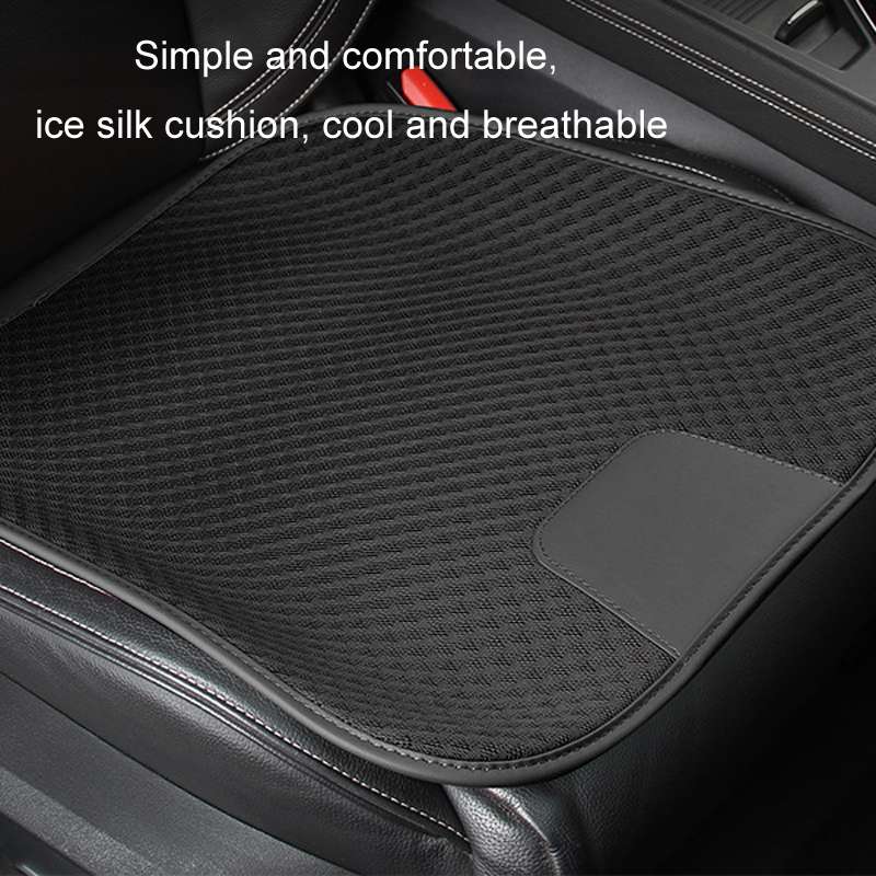 Car Seat Without Backrest Ice Silk Cushion(Beige)