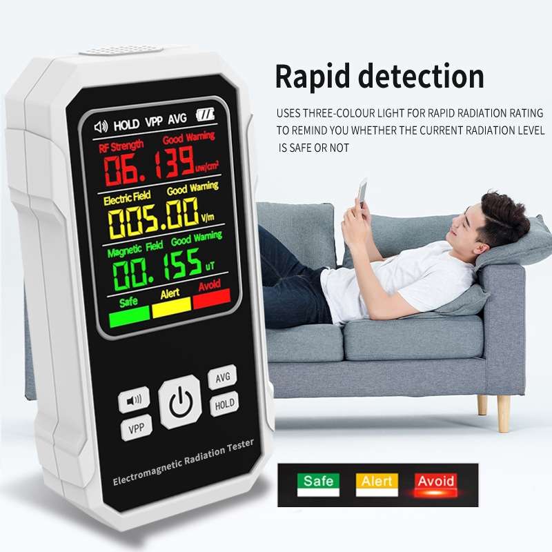 Electromagnetic Radiation Detector High Frequency Radiation Detector(White)