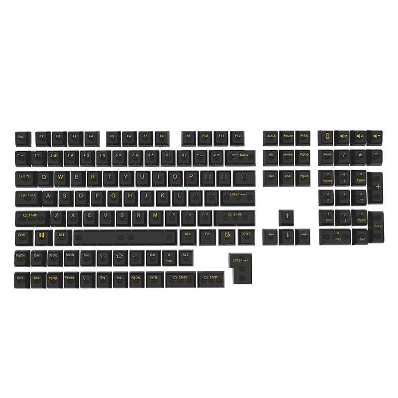 130 Keys MDA Height Mechanical Keyboard Transparent Keycap(Black Transparent)