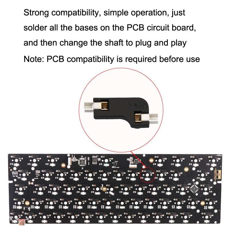 100pcs Mechanical Keyboard Shaft Body Hot Swap Base Modified Shaft Seat Connector(Black)