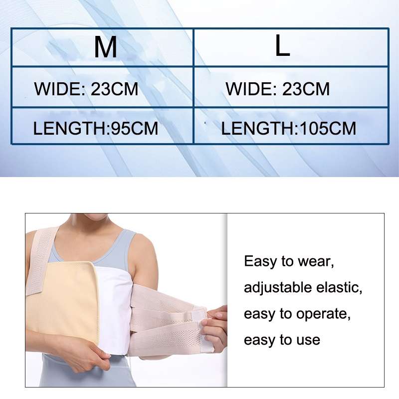 Left M Chest Compression Fixation Strap Breast Surgery Chest Strap(Beige)