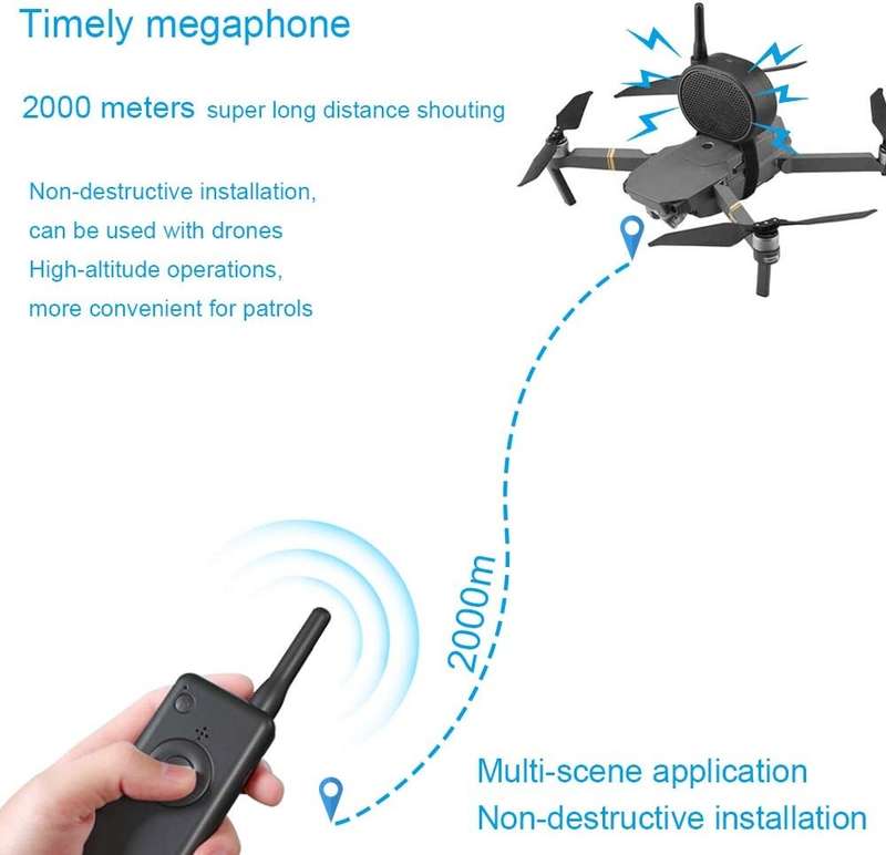 Mini Drone Megaphone Wireless Portable Speaker 2KM Control for DJI Mavic Mini/Mavic 2/Mavic Pro/FIMI