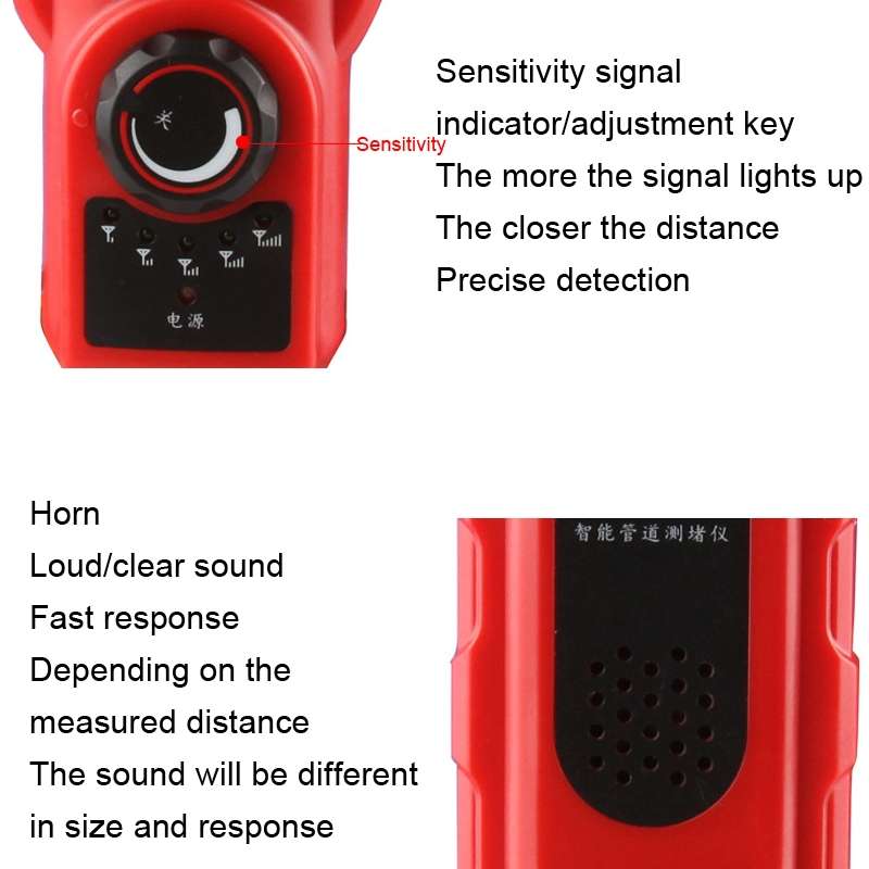 NOYAFA NF-5120 Wall Pipe Blockage Detector Pipe Blockage Detector For Iron/PVC/Cement/Steel Pipes
