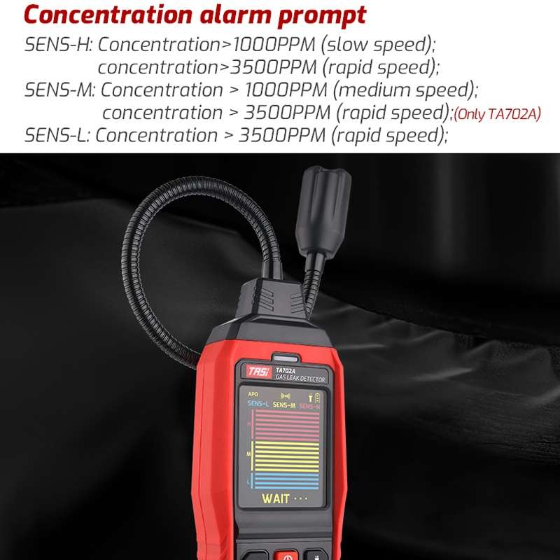 TASI TA702A Simulation Bar Display Cumbelo Gas Detector Portable Gas Testing Instrument Natural Gas