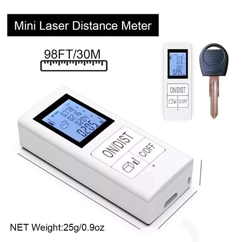 30m Mini Handheld Rechargeable Infrared Electronic Range Finder(White)