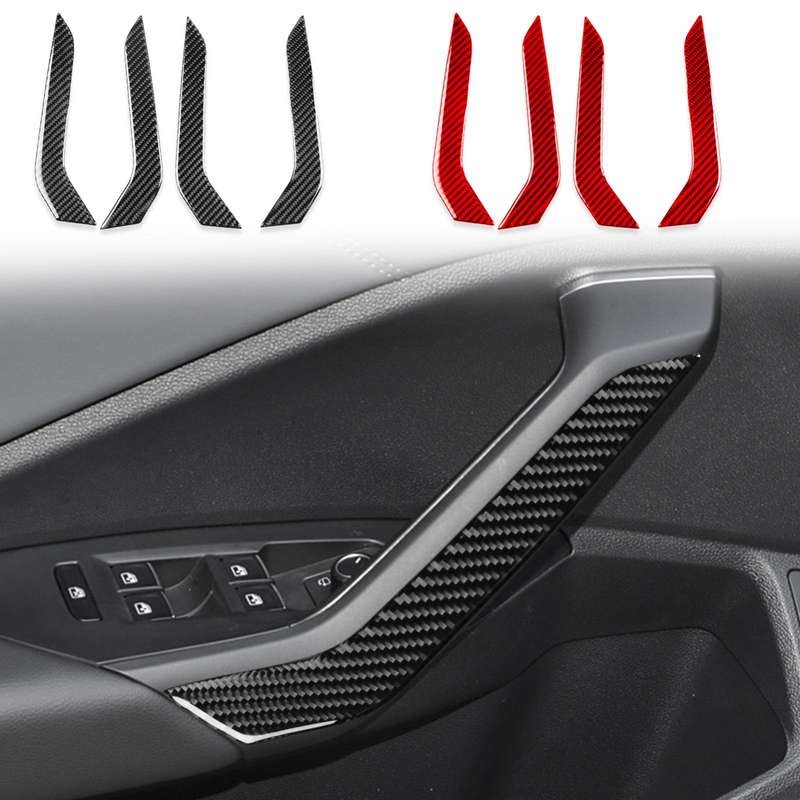 For Volkswagen Sagitar 2019-2023 4pcs /Set Left-hand Drive Door Armrest Decorative Stickers(Black)