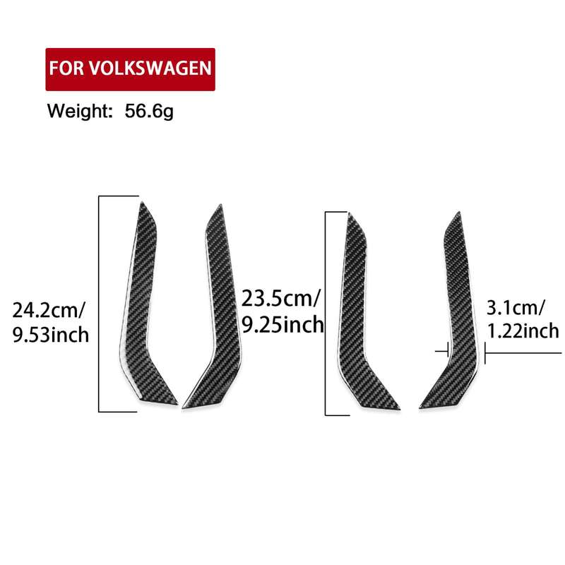 For Volkswagen Sagitar 2019-2023 4pcs /Set Left-hand Drive Door Armrest Decorative Stickers(Black)