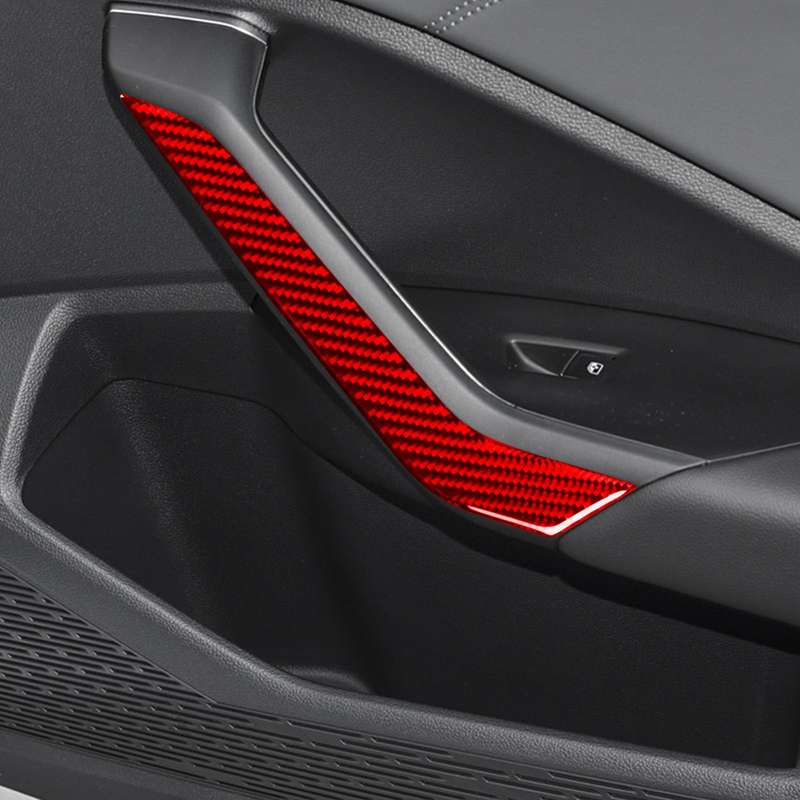 For Volkswagen Sagitar 2019-2023 4pcs /Set Left-hand Drive Door Armrest Decorative Stickers(Black)